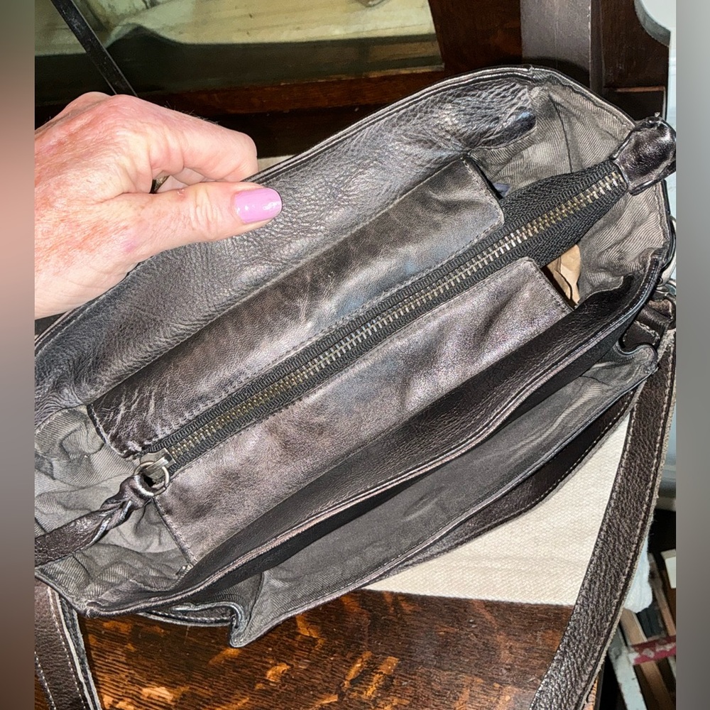 Bed Stu Brown & Black Leather Two-Tone Crossbody Bag - Picture 12 of 15